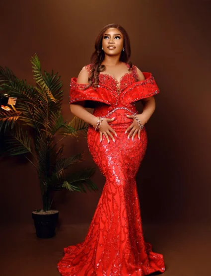Фото Aso Ebi Вечерние платья больших размеров с кружевными аппликациями и прозрачным круглым вырезом с длинными рукавами Платье русалки для выпускного вечера Иллюзионное платье с длинными рукавами №5