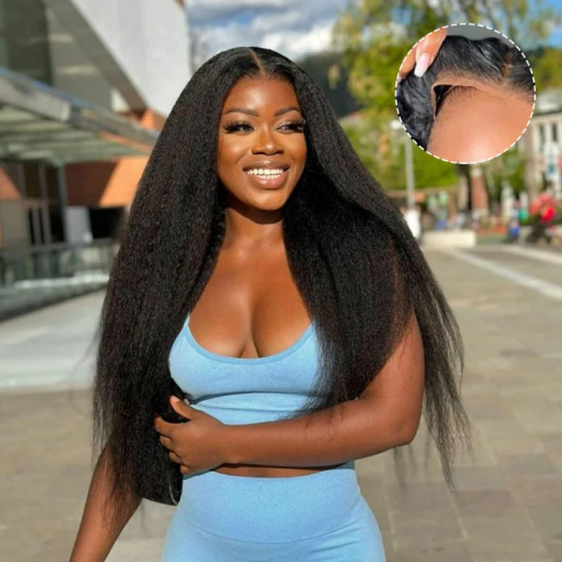 

Glueless Wig Straight Lace Closure Natural Hairline Ready to Wear PrePlucked 4x6 HD Lace Frontal Wig Pre Cut Lace Air Wig
