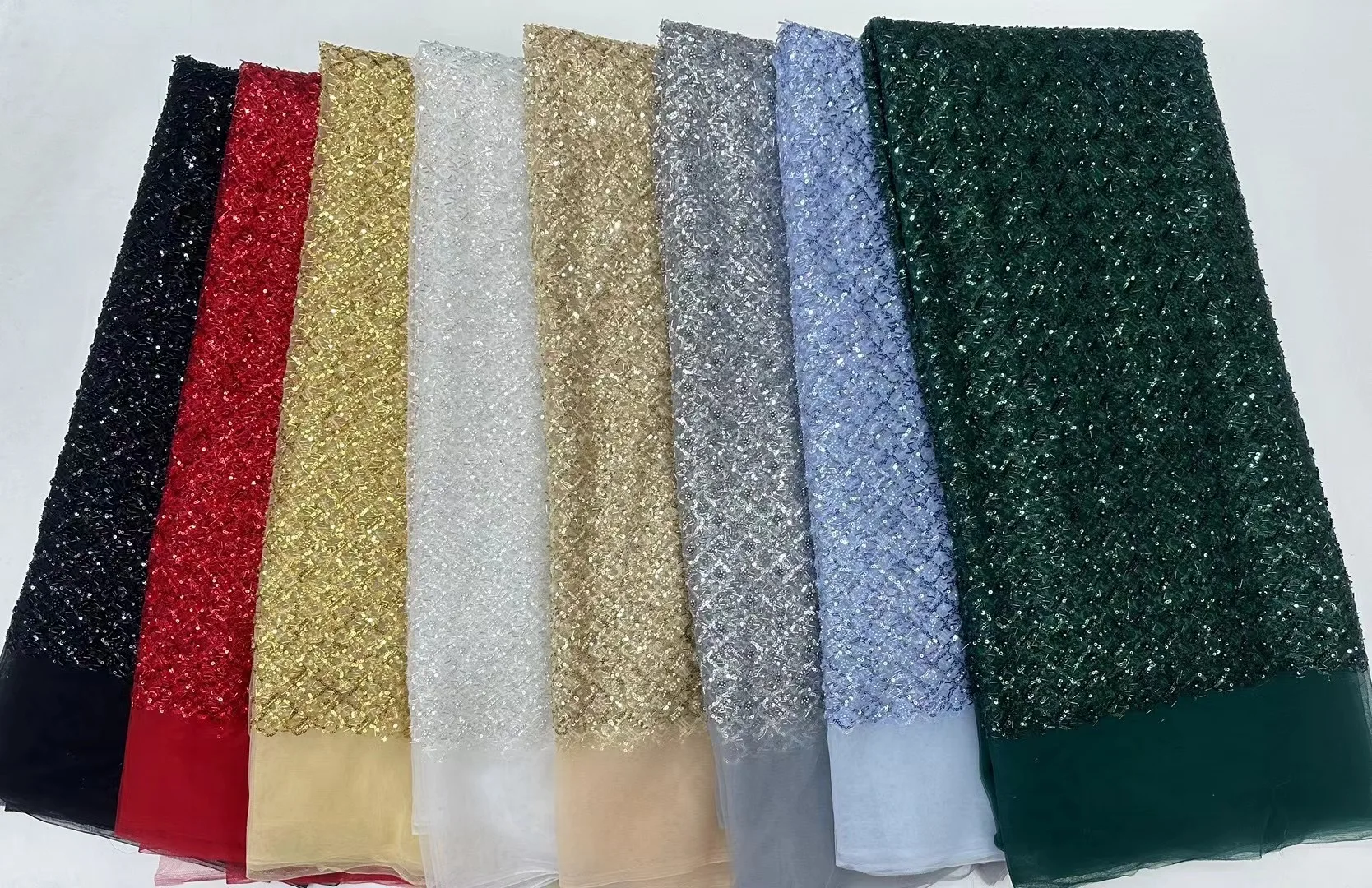 Новинка 2024 африканская кружевная ткань с блестками Высококачественная вышивка 3D