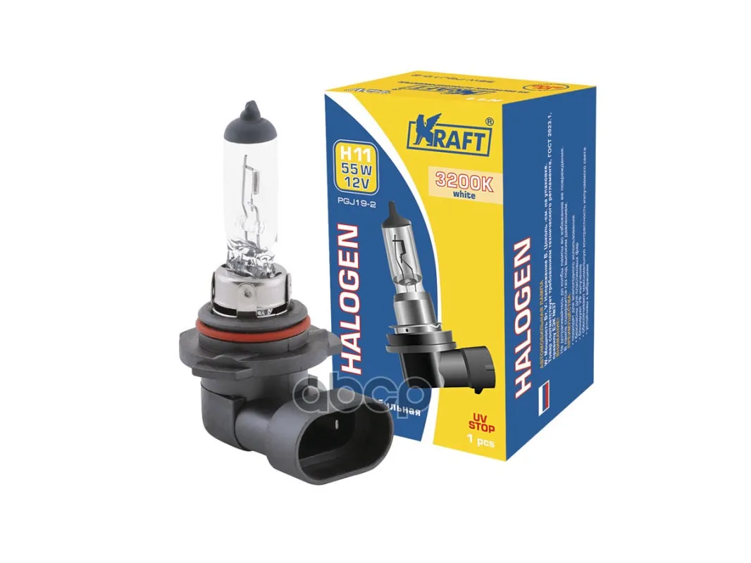 Лампа Галогеновая Kraft H11 Pgj19-2 12V 11W 2900 1 Шт. Kraft арт. KT700020