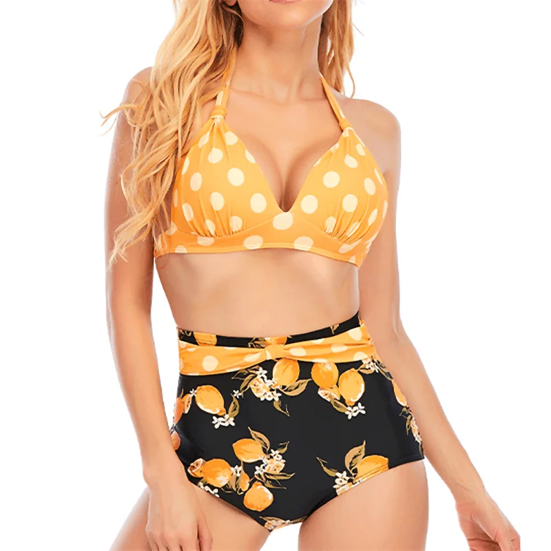 Женский летний комплект бикини из двух предметов женский купальный костюм