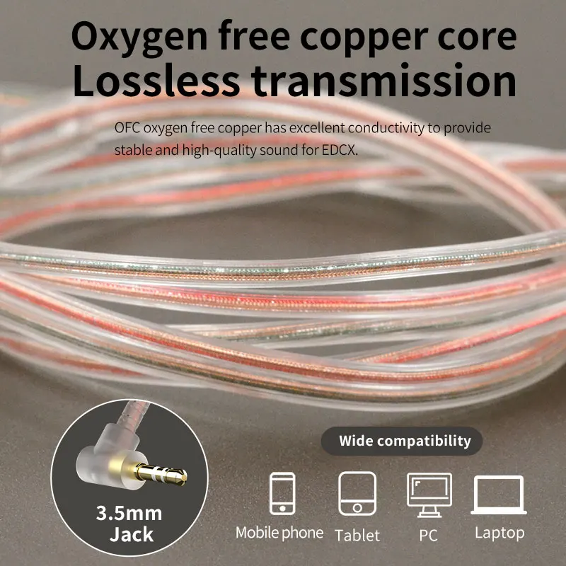 Проводные наушники KZ EDCX спортивные наушники-вкладыши с Hi-Fi и басами игровая