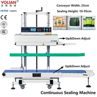 continuous band sealing machine automatic vertical sealer heat sealing machine for plastic bag film seal packing machine
