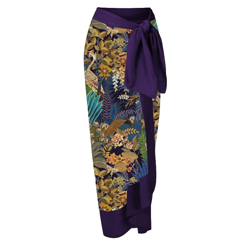 LANSWE Printed Simple Fashion One Piece Micro Monokini Sexy Swimsuit White Boho Printed Swim Swimwear Women Bandage Bathing Suit