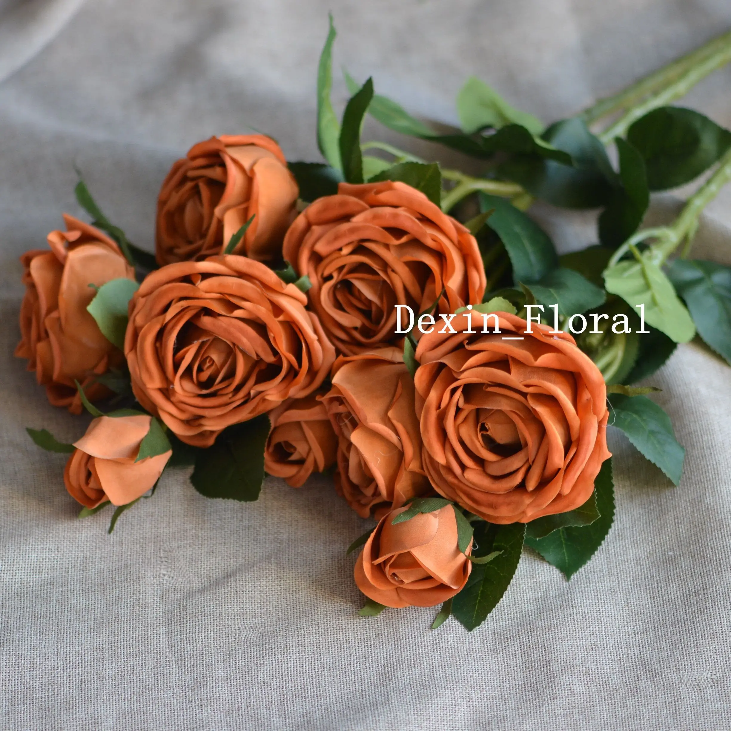 

Morandi цветные сгоревшие оранжевые садовые розы, настоящие на ощупь искусственные цветы, DIY деревенские свадебные букеты, винтажный осенний Д...