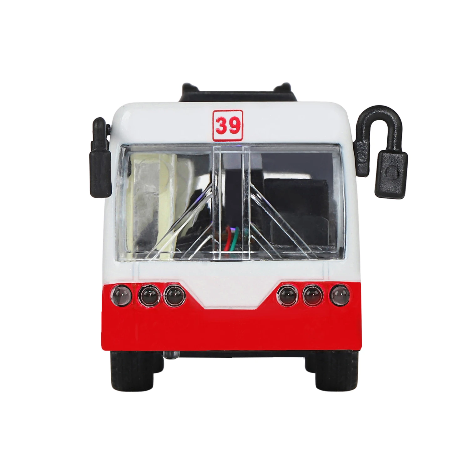 Троллейбус Автопанорама 1/90 бело-красный инерционный