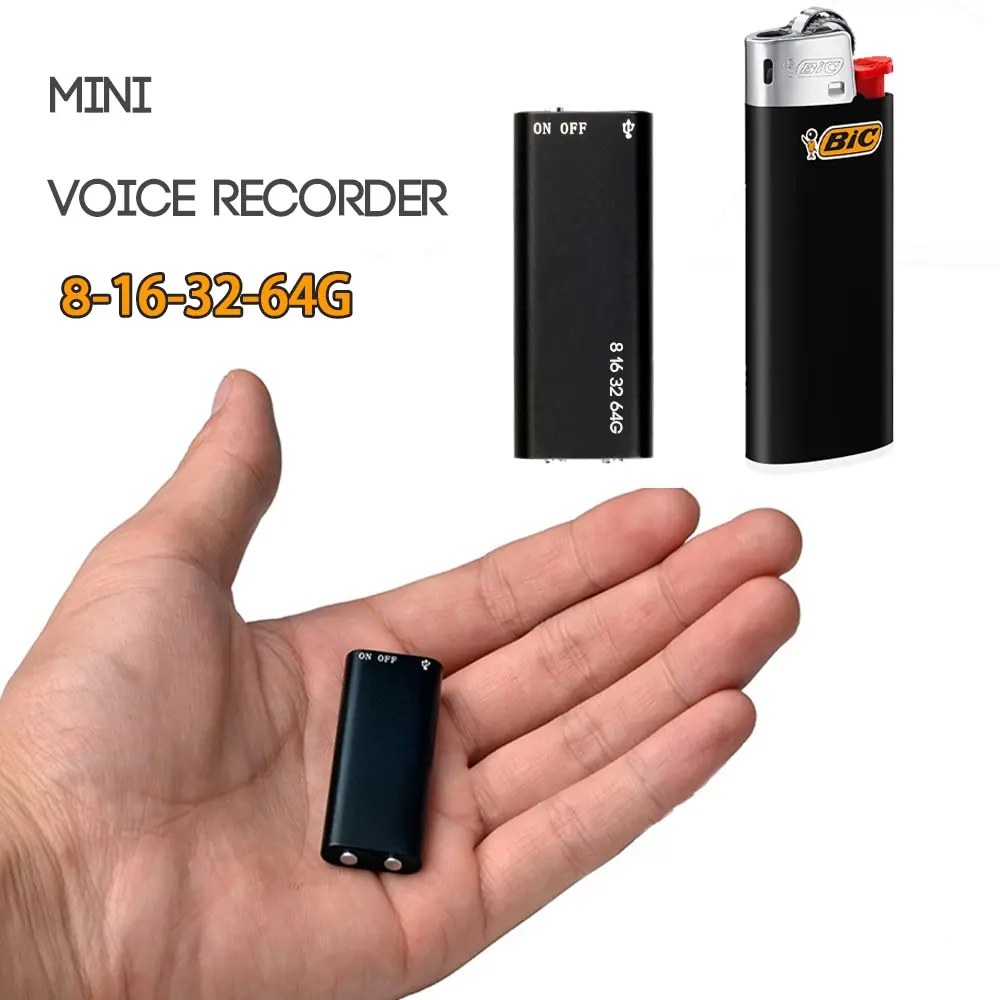 

Mini Voice Recorder 8 16 32GB Voice Activated Recorder Audio Noise Reduction with Playback for Lectures Meetings Interviews 192K