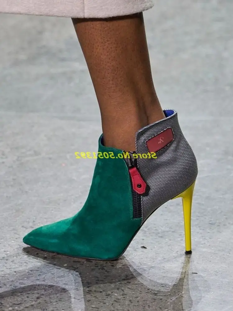 Женские ботильоны без застежек синие модельные ботинки ручной работы с