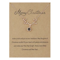 creative 100 language i love you projection necklace for women christmas elk snowflake zircon clavicle chain new year jewelry