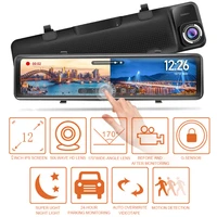 12 inch 2k hd car dvr dash cam mirror driving recorder gps wifi front 1080p electronic dog touch screen front and rear dash cam