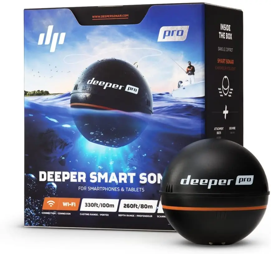

Best Deal 10 Get 5 Free New Outdoor Activities Deeper Pro Plus 2 Castable and Portable GPS Enabled Fish Finder for Kayaks Boats