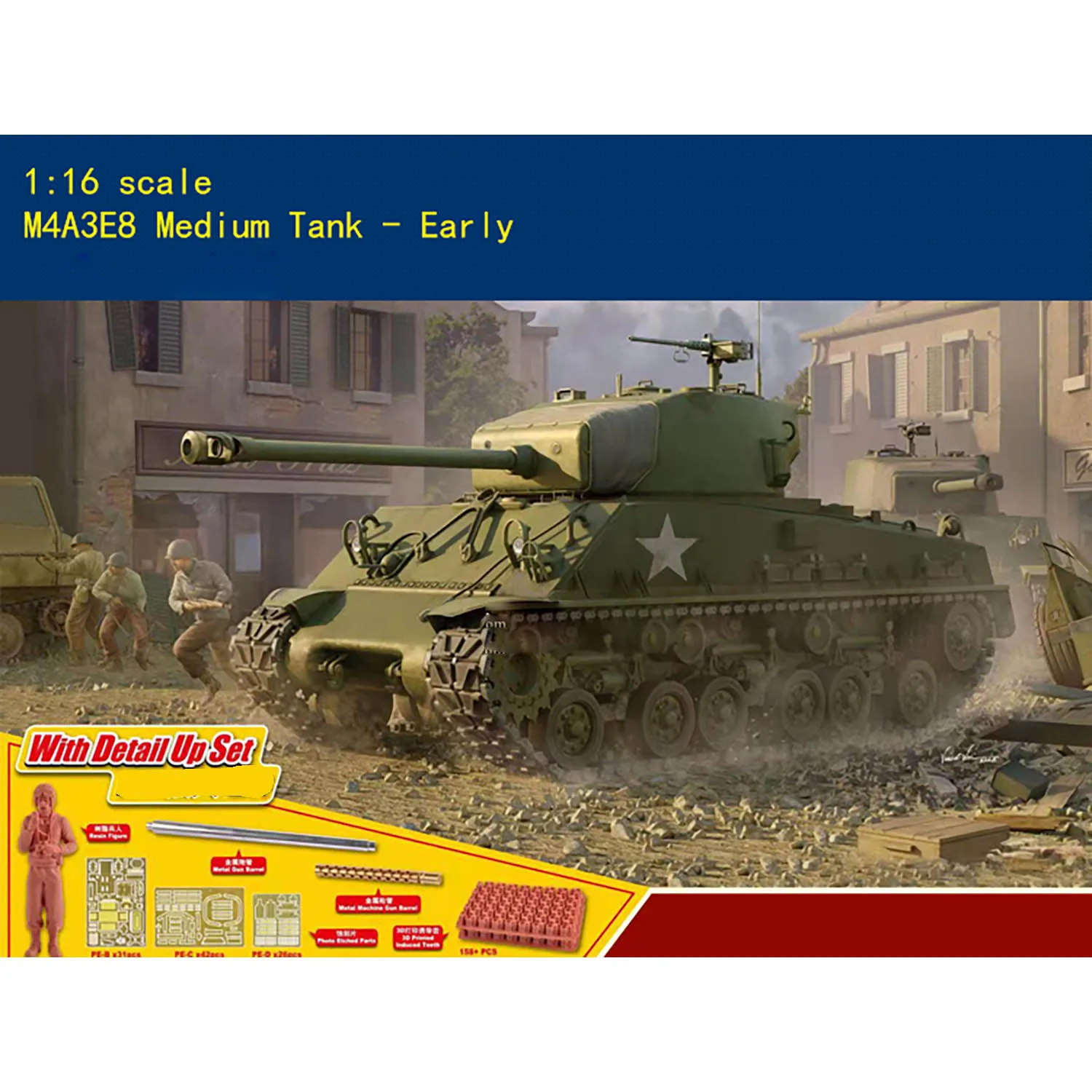 Trumpeter-tanque medio de plástico para niños, modelo de armadura estática, Kit de juguetes, TH20462-SMT6, 61619, 1/16, M4A3E8