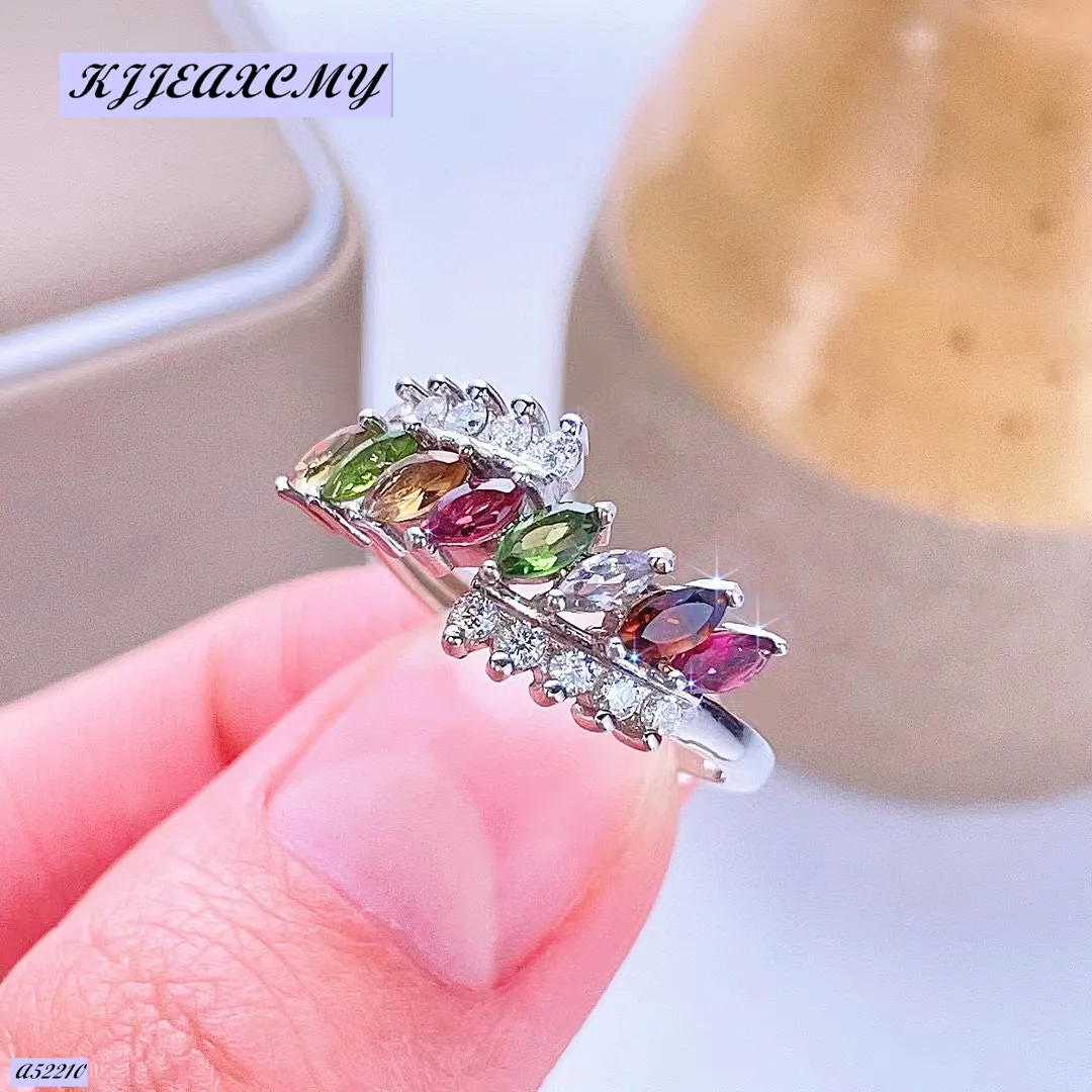 Кольцо из серебра 925 пробы с натуральным камнем и турмалином