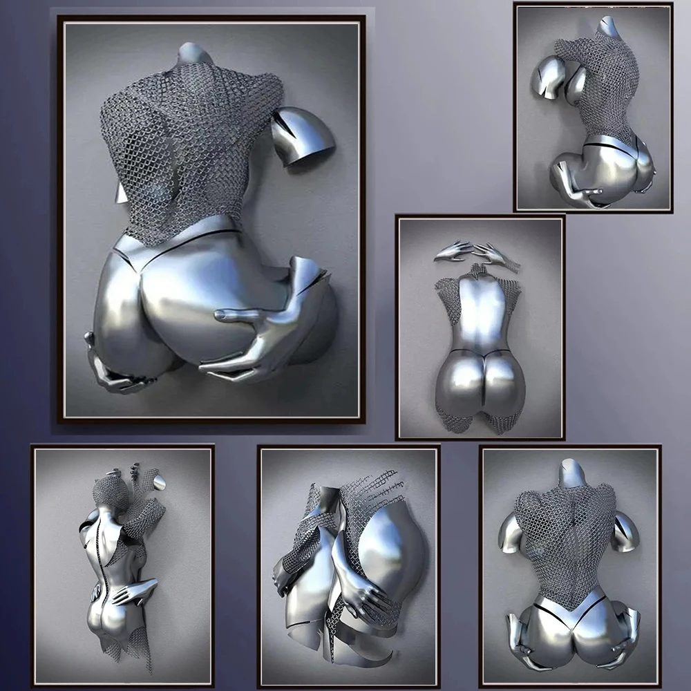 Металлическая фигурка статуя художественные картины на холсте романтические