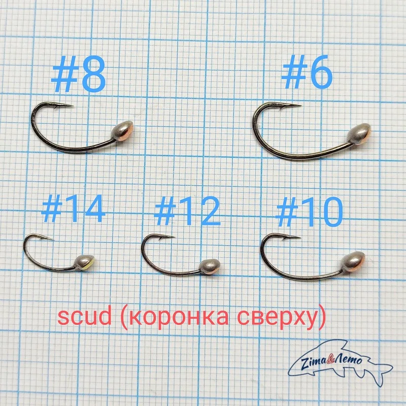Мормышка зима/лето 30/100шт (коронка сверху). Для создания нахлыстовых мушек.