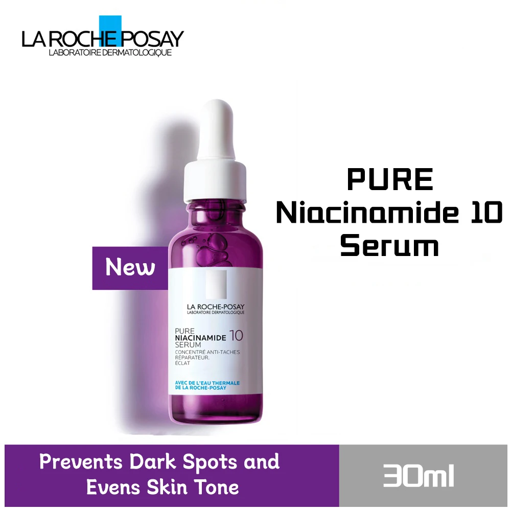 

La Roche Posay PURE Niacinamide 10 Facial Serum Diminish Dark Spots and Acne Marks Brightens Moisturizes and Soothes Skin 30ml
