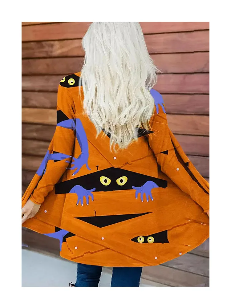 

Halloween Peeping Eyes Spider Web Cardigan