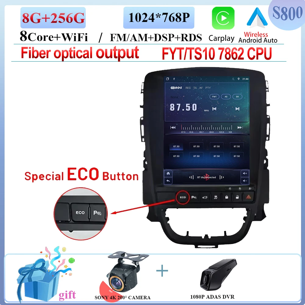 

9,7-дюймовый вертикальный беспроводной Carplay Android 15 для Opel Astra J 2009-2015, радиоприемник, мультимедийный плеер, GPS-навигация, 8-ядерный процессор