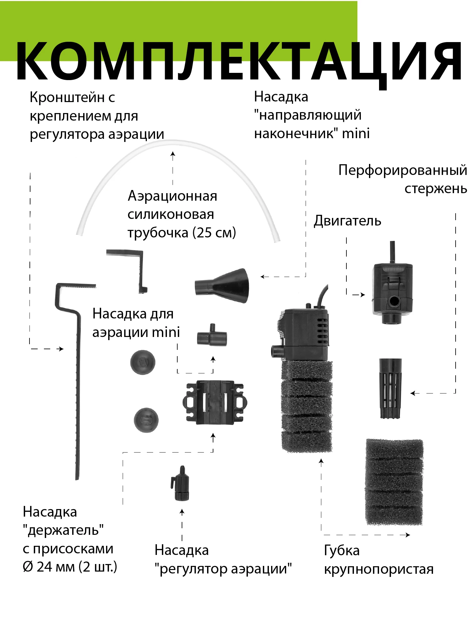 Фильтр для аквариума внутренний AQUAEL PAT MINI (до 120 л. 400 л/ч 4 Вт)