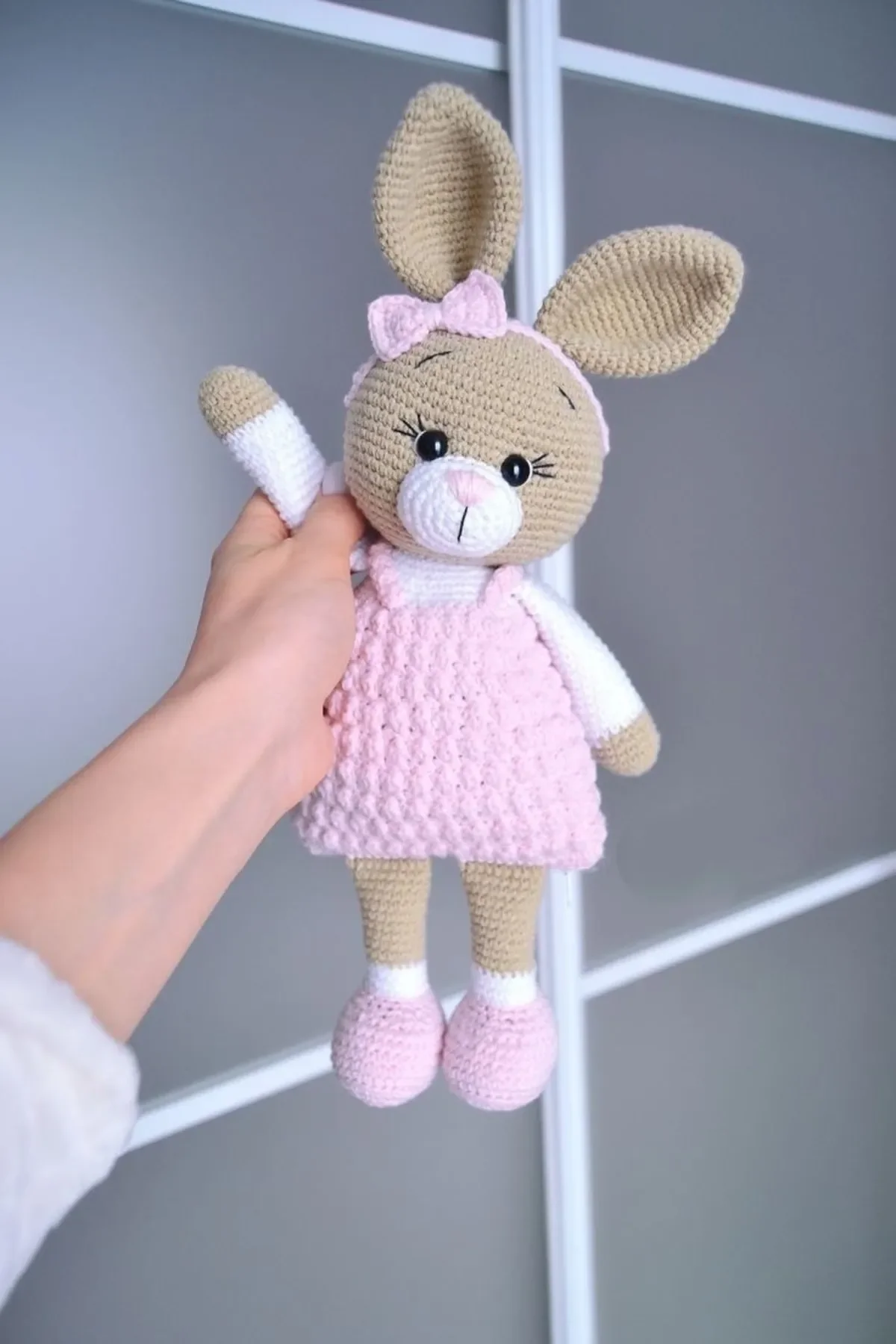 

100% натуральный кролик Amigurumi, игрушки для малышей и детей, игрушка ручной работы, кролик, безвредные игрушки