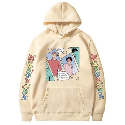 Heartstopper Hoodies TV Series Nick and Charlie Cartoon Print Men Women Fashion Streetwear Sweatshirts Hoodie Pullover Tracksuit