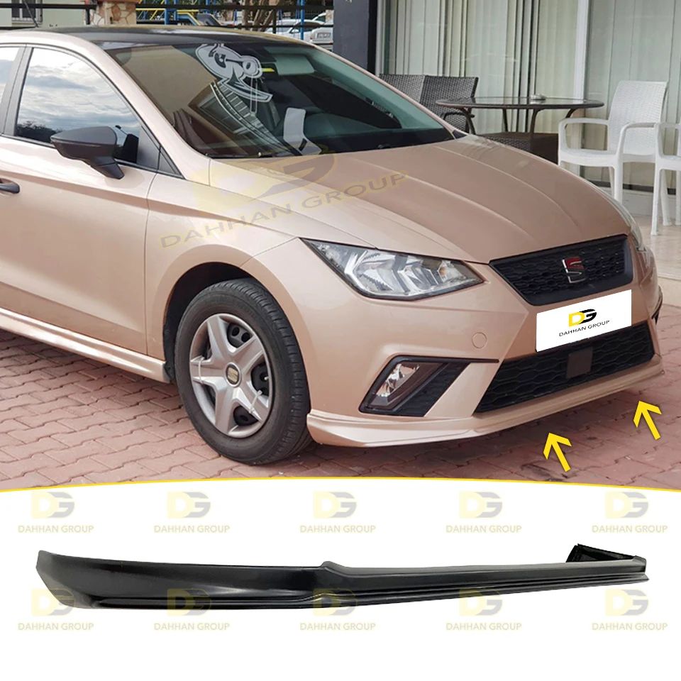 Seat Ibiza 2017 - 2020 Front Lip Splitter Spoiler Wing Extension Blade Raw or Painted Surface Plastic FR Cupra Kit Tuning