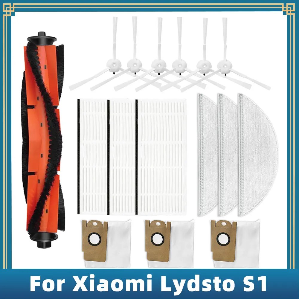 

Replacement For Xiaomi Lydsto S1 Robot Vacuum Cleaner Spare Parts Accessories Main Brush Side Brush Hepa Filter Mop Rag Dust Bag