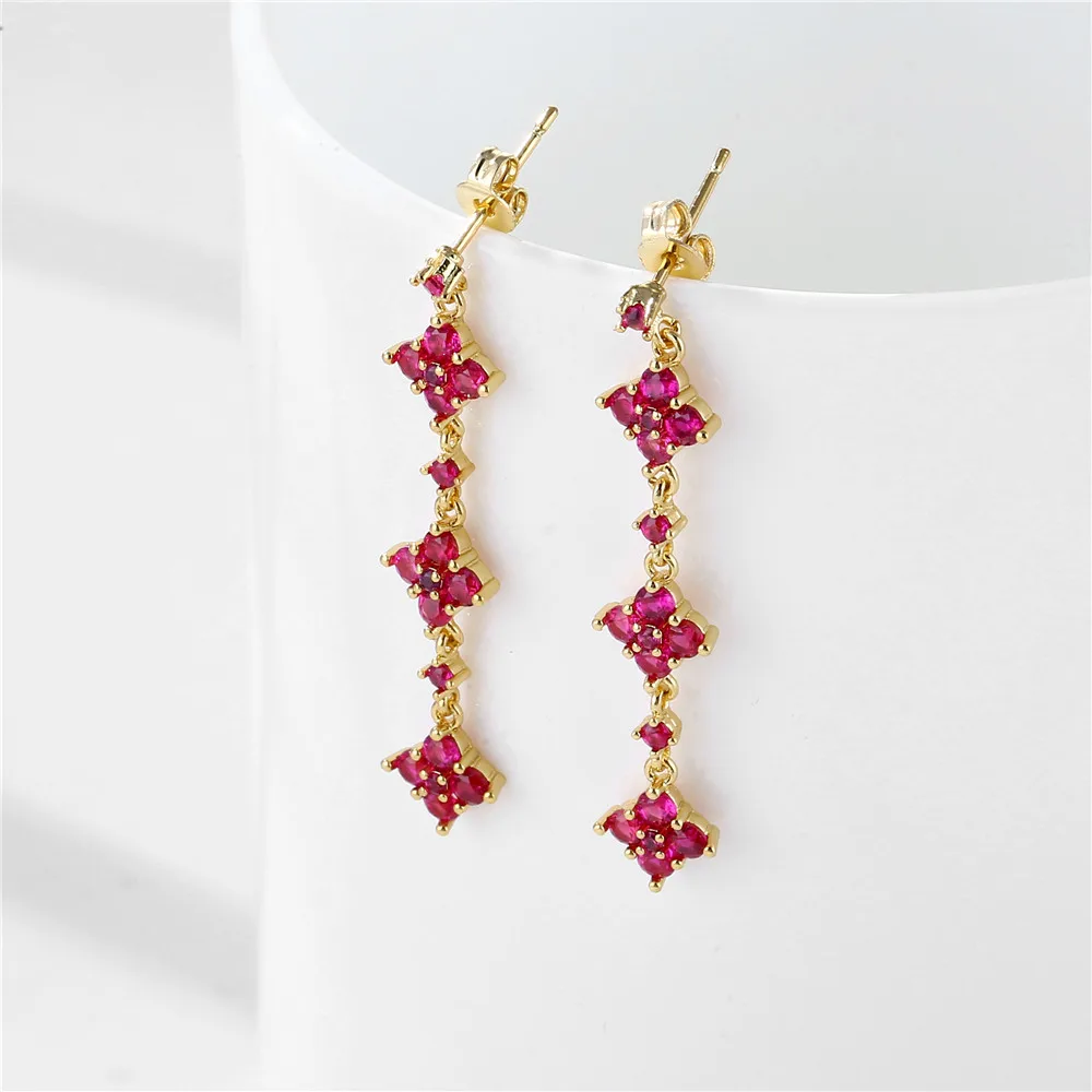 

Четырехлистные цветочные модные темпераментные различные цвета на выбор длинные женские серьги подходят вечерние ринки юбилейного подарк...