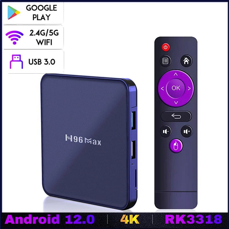 

H96 Max V12 Android TV Set Top Box Media Player Receiver Bluetooth-compatible 4.0 Set Top Box for Home Entertainment