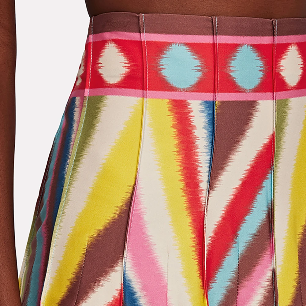 Fashion Colorblock Print Bikini Women Two Piece Swimsuit and Skirt Separate Top High Waist Swimwear Summer Beach Outfits Push Up