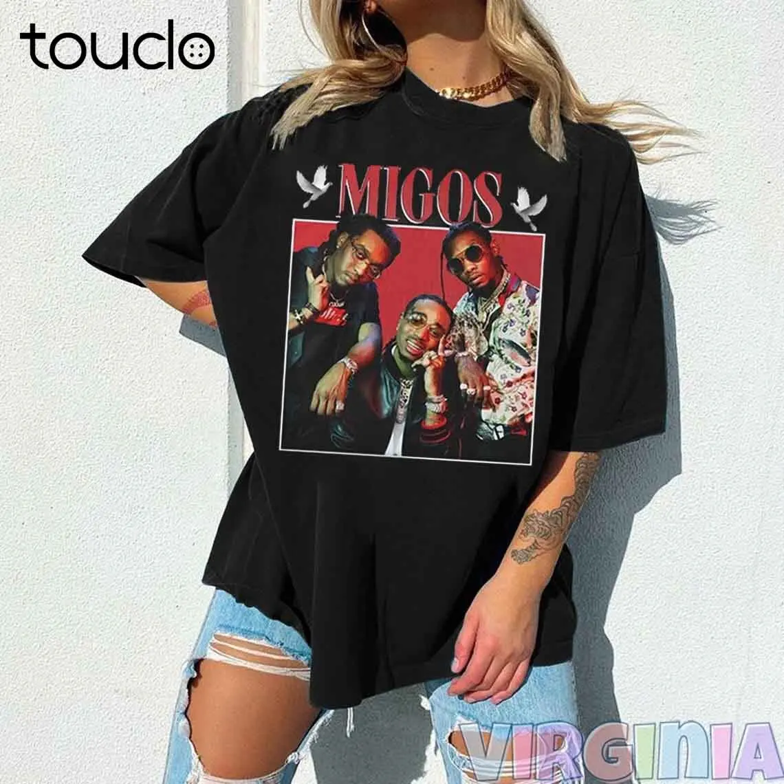 

Винтажная рубашка Migos для взлета, рубашка для отдыха и спокойствия, RIP