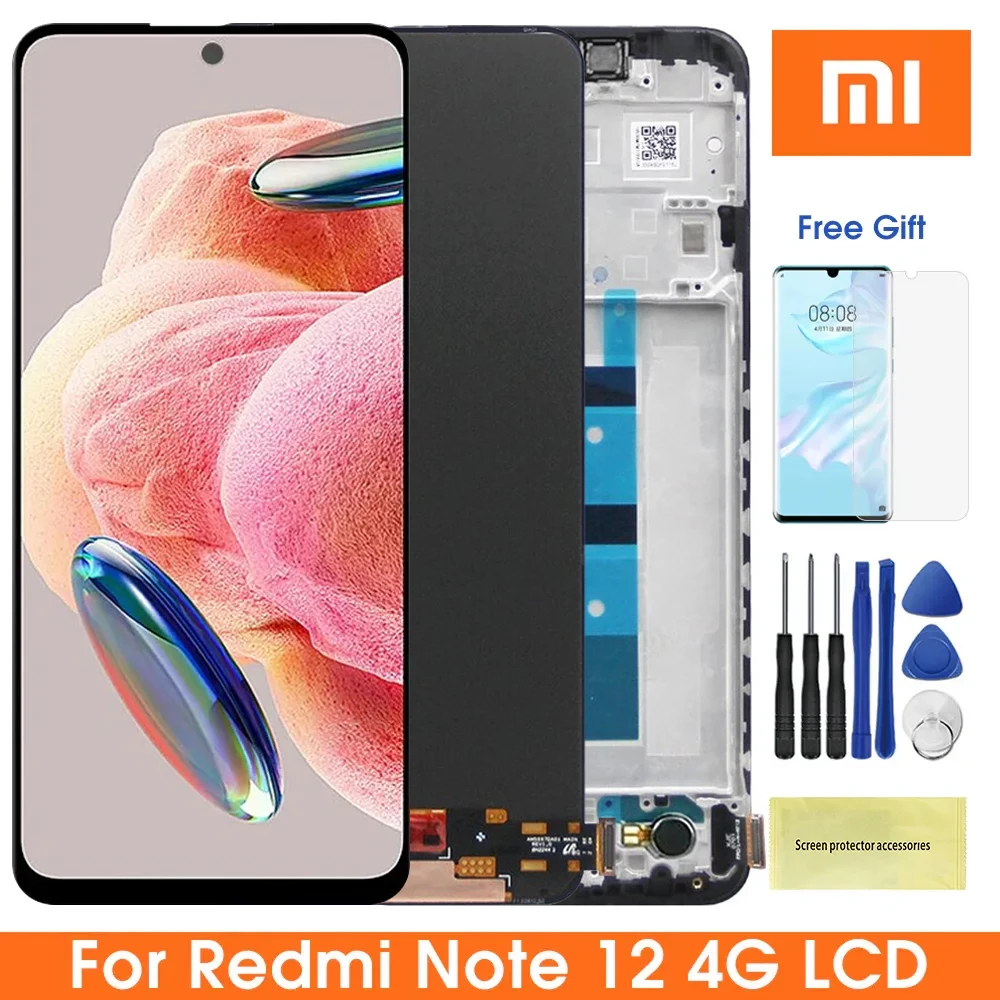 

6.67" Screen for Xiaomi Redmi Note 12 23021RAAEG 23021RAA2Y Lcd Display Digital Touch Screen with Frame for Redmi Note 12 4G