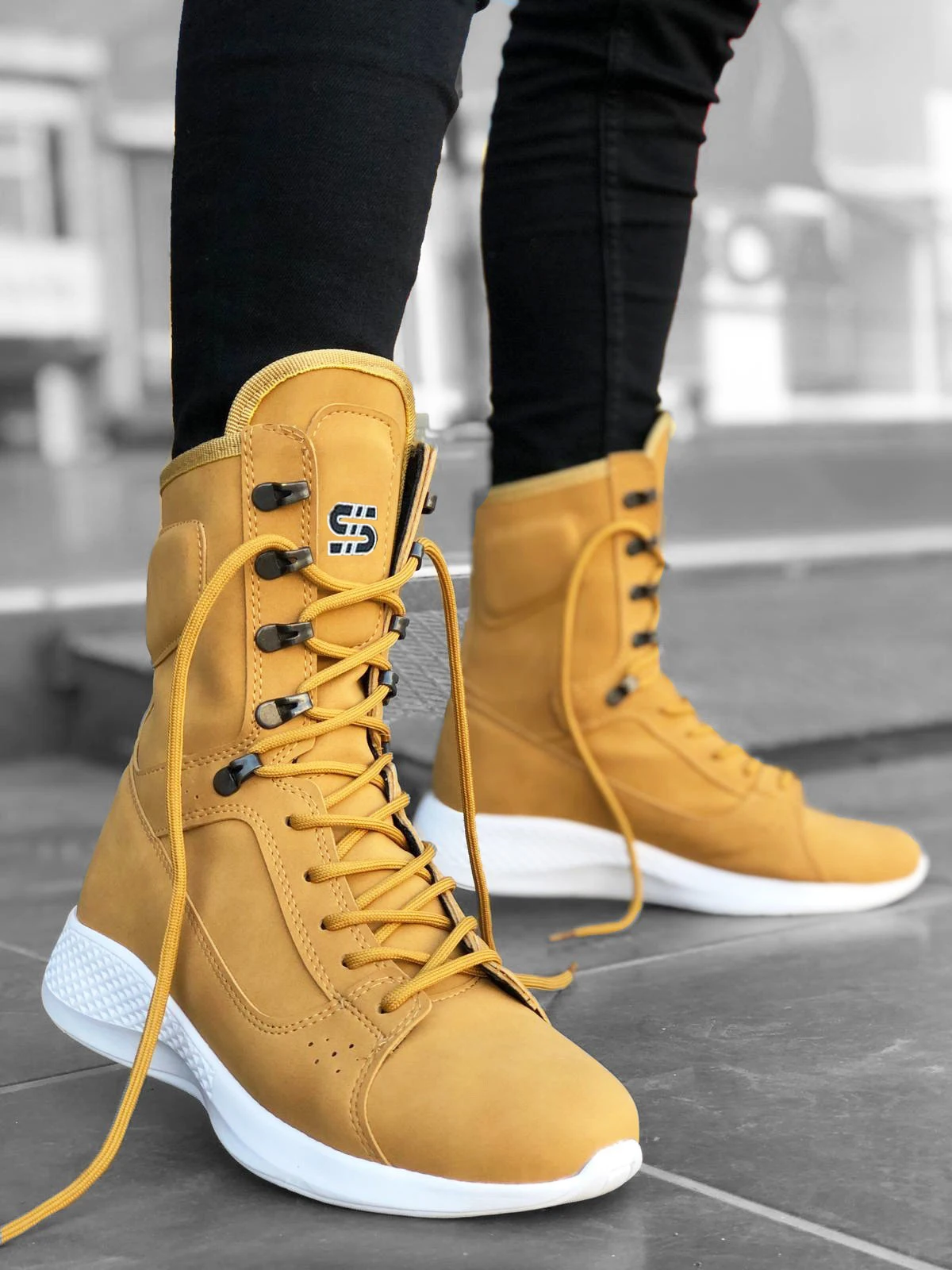 0600 Men's Boot Lace-up Camel Yellow Boxer Unisex Sport Boots Men's boots Men Winter Shoes Men ankle Boots Men shoes