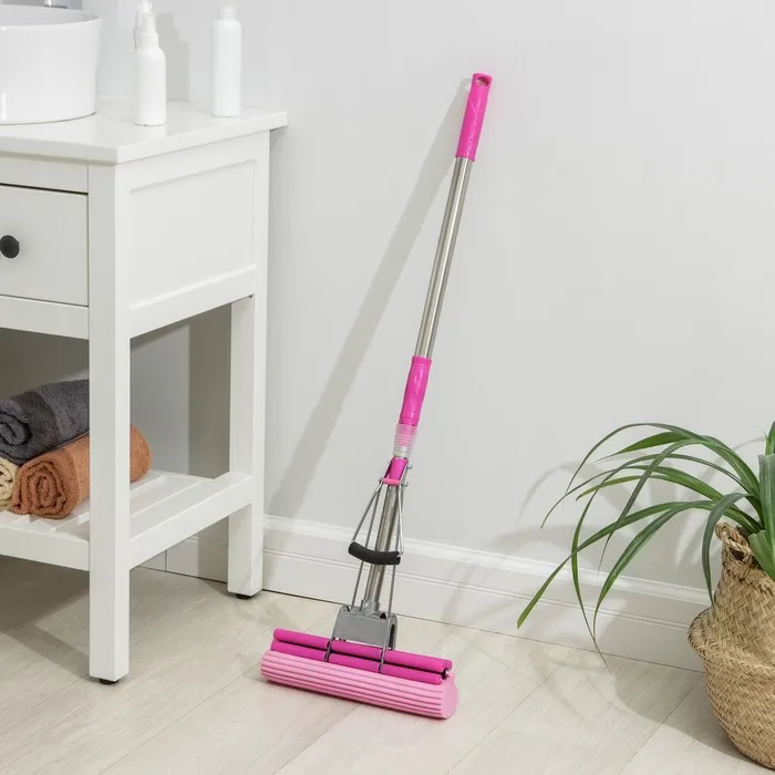 Швабра для мытья пола с двойным роликовым отжимом Доляна насадка ПВА 27×6 см