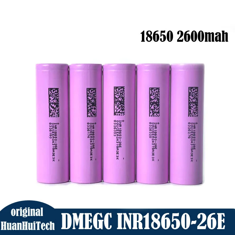 Фото 2-50 шт. оригинальный DMEGC INR18650-26E литий-ионный элемент 18650 2600 мАч реальная емкость 5C перезаряжаемая батарея для аккумуляторной батареи №1