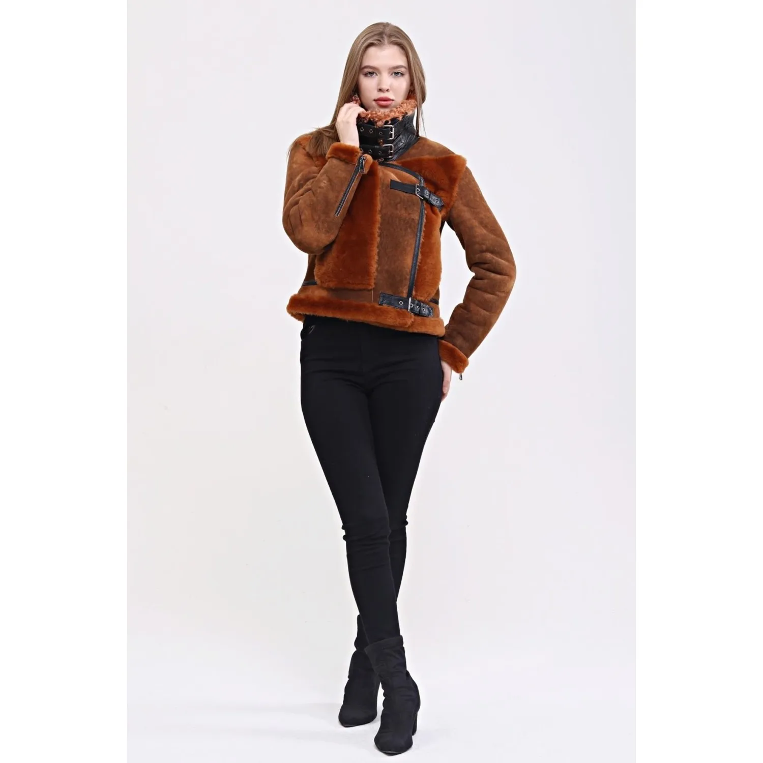 Leatinn Таба Женские потертые кожаные