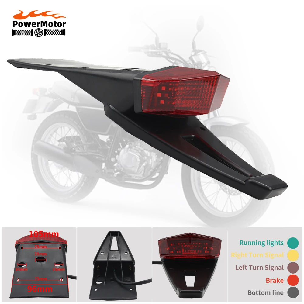 

Motorcycle LED Rear Tail Lights Fender Stop Turn Signal 12v for Surron Suzuki Honda Kawasaki Universal Modified Parts Moto Bike