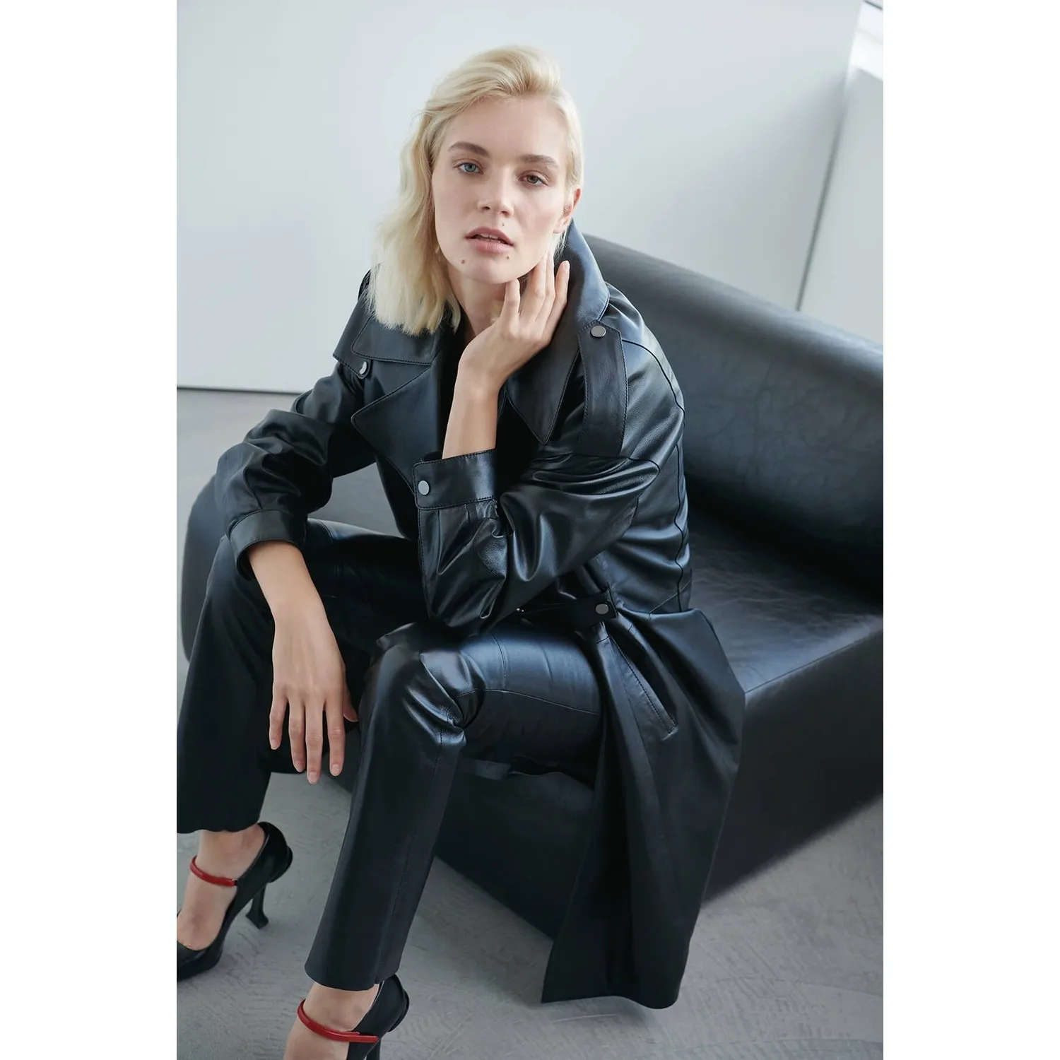 Noella Длинное кожаное пальто Жюля