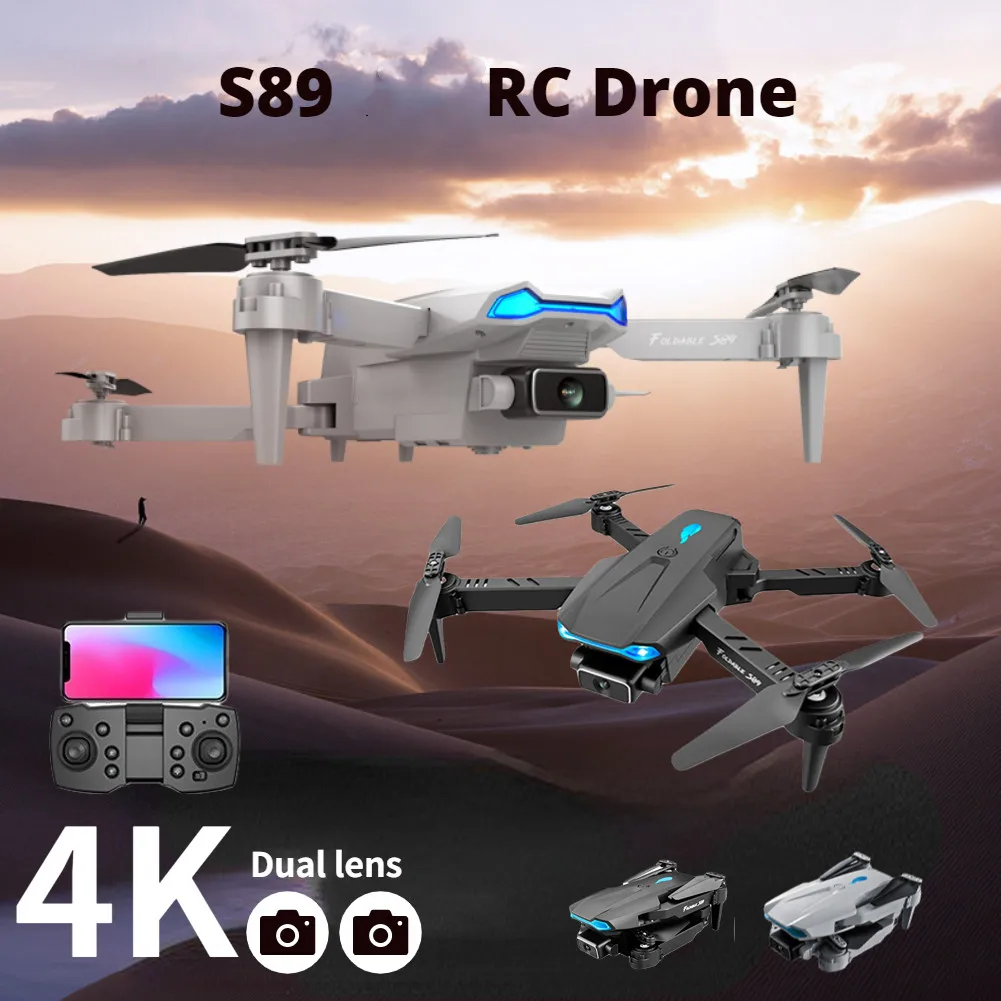 

Мини-Дрон S89 с двойной камерой 4K HD, Wi-Fi, FPV