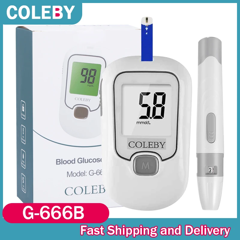 COLEBY квадратный глюкометр с ЖК-дисплеем высокоточный портативный |