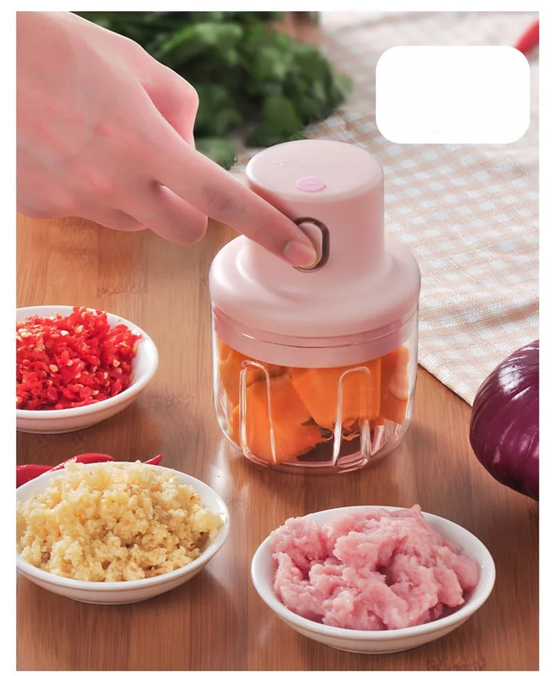 

100/250ML Mini Electric Garlic Food Meat Chopper Fruit Ginger Vegetable Cutter Mashing Baby Food Supplement Machine Blender