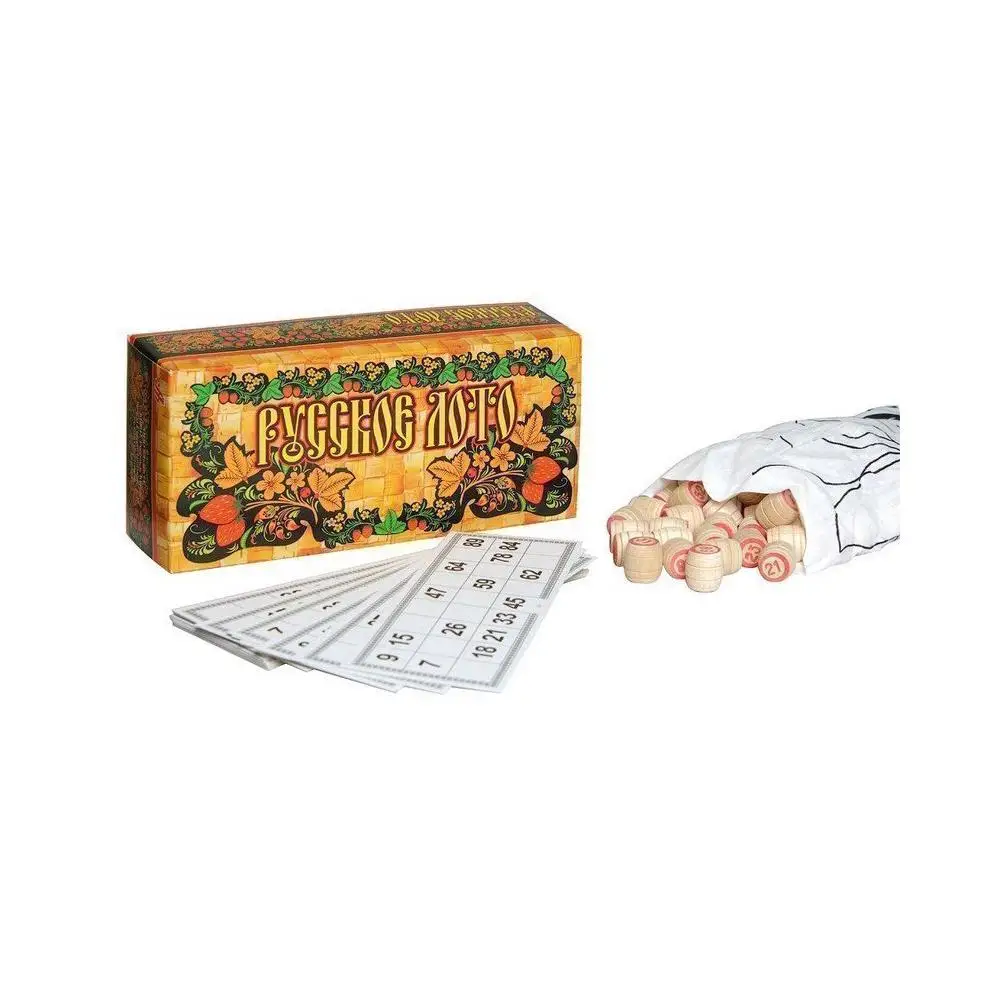 Russian Lotto painting in cardboard box c-197 | Board Game