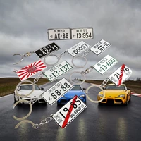 car japanese license plate keychain 3d number plate keyring jdm racing for tokyo osaka metal key ring auto key chain accessories