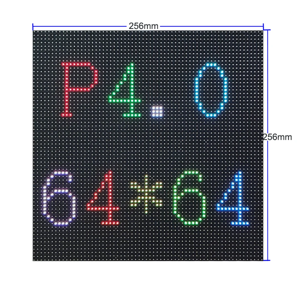 

P4 indoor 256*256mm high resolution 64x64 dot matrix SMD full color RGB LED display module
