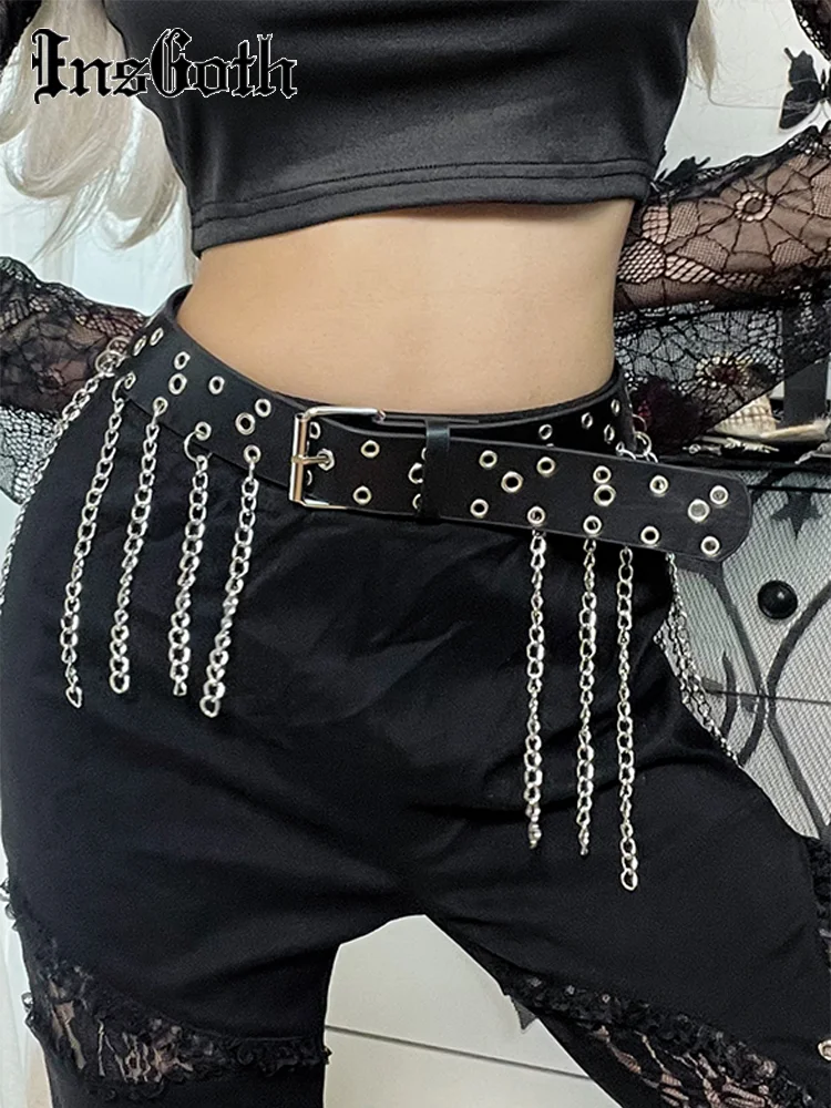 

InsGoth Metal Tassel Belt Eyelet Irregular Gothic Y2K Harajuku Street Hip Hop Sexy Punk Dark Grudge Aesthetic Luxury Accessories