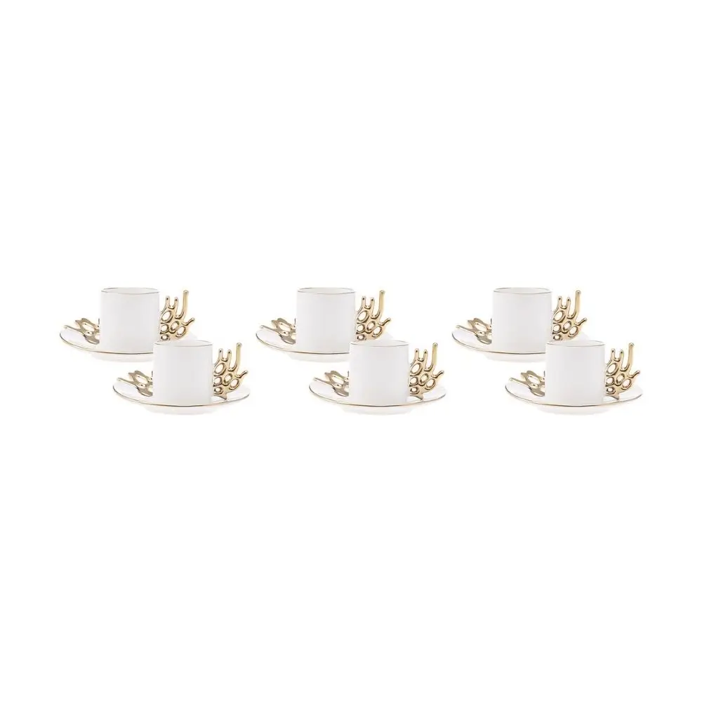 

Set of 6 Coffee Cups Kitchenware Coffee Accessories Tea and Coffee Set Lux Cup and Saucer Espresso New Home Gift Birthday gift