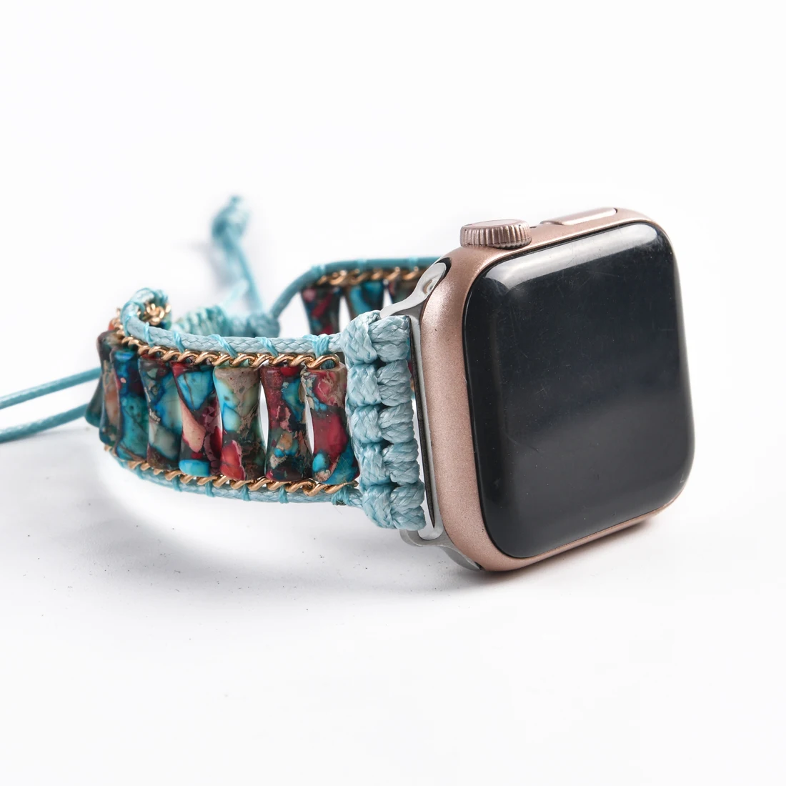 

Unique Natural Stone Apple Watch Strap 38mm/45mm Bohemia Beaded Band Smartwatch Wrist Bracelet For Iwatch 1-7 Accessories