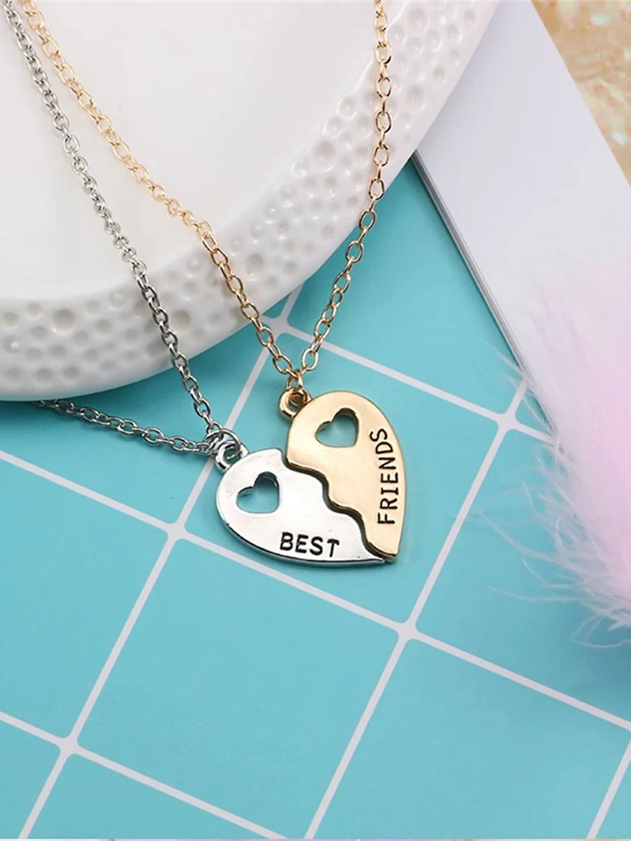 2pcs Best Friend Necklace Women Gold 