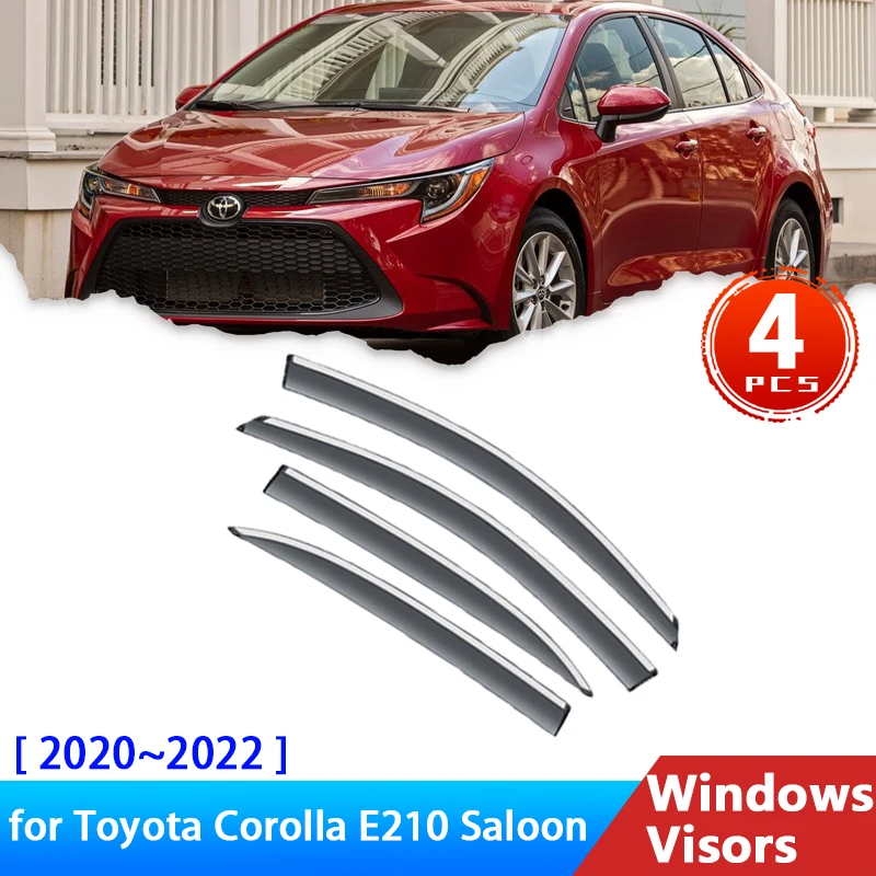 

Deflectors for Toyota Corolla E210 Saloon 2022 2021 2020 Accessories GR Altis Car Side Windows Visors Rain Eyebrow Guards Smoke