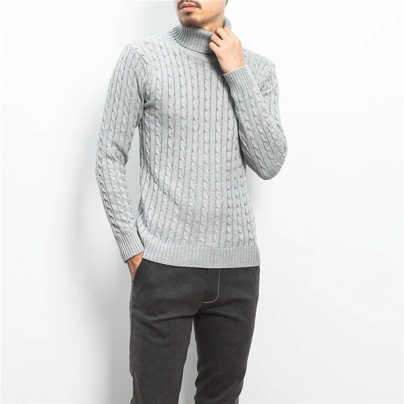 2022 new Winter Warm Turtleneck Sweater Casual Men's Rollneck Warm Knitted Sweater Keep Warm Men Jumper Knit Woolen Sweater